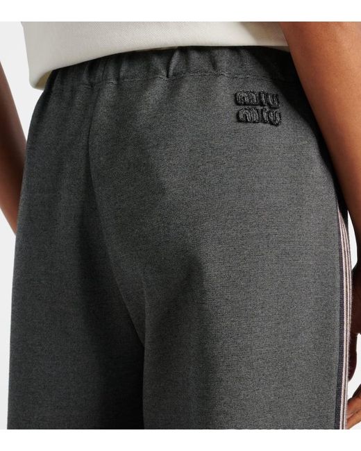 Miu Miu Gray Gerade Hose Aus Strick
