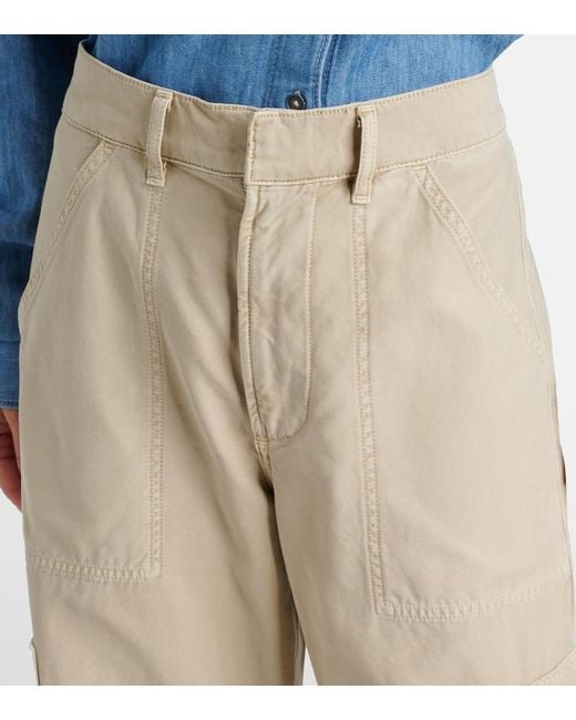 Citizens of Humanity Natural Marcelle Mid-Rise Cotton Twill Cargo Pants