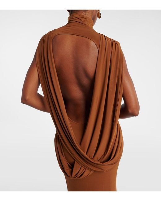Nina Ricci Brown Jersey Maxi Dress