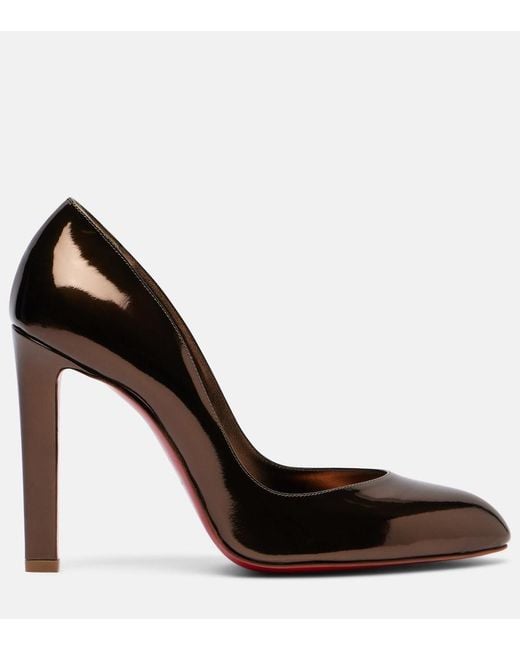 Christian Louboutin Brown Fannylove 100 Metallic Leather Pumps