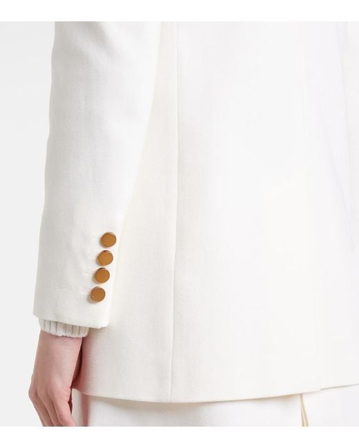 Max Mara White Single-Breasted Cotton Drill Jacket