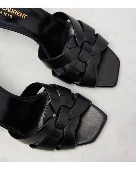 Saint Laurent Black Tribute Leather Mules