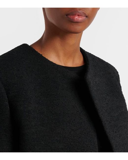 Totême  Black Cropped Boucle Jacket