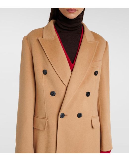 Victoria Beckham Natural Wool And Cashmere Coat