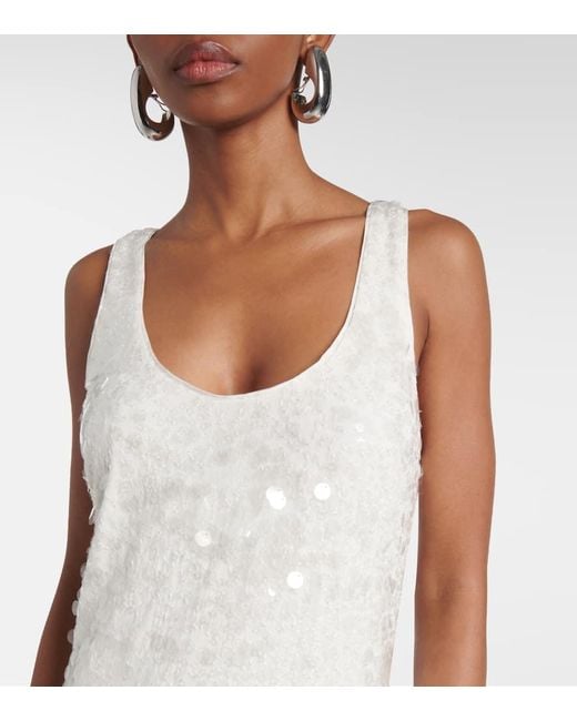 Vestido De Coctel Bex Con Lentejuelas Jonathan Simkhai de color White