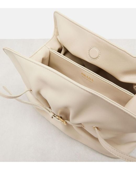 Prada Natural Dada Small Leather Shoulder Bag