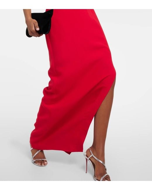 Roland Mouret Red Asymmetric Wool And Silk Gown