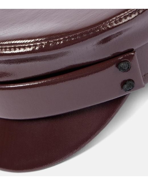 Ruslan Baginskiy Purple Faux Leather Newsboy Cap