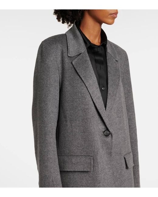 Totême  Gray Mantel Aus Wolle