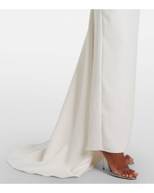 Solace London White Lyla Crepe Gown