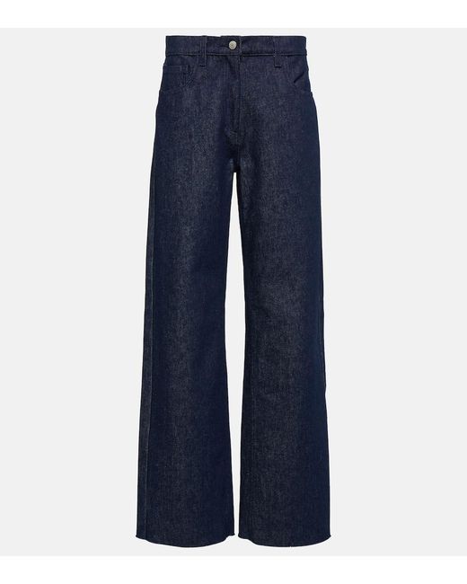 Jeans rectos de tiro alto Magda Butrym de color Blue