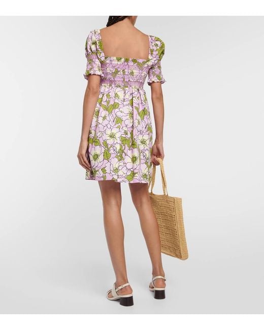 Tory Burch Multicolor Bedrucktes Minikleid Aus Baumwolle