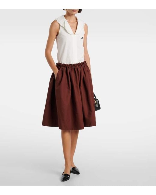 Top De Algodon Con Volantes ShuShu/Tong de color White