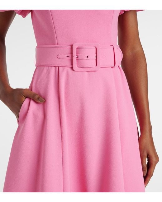 Rebecca Vallance Pink Rosita Puff-Sleeve Midi Dress
