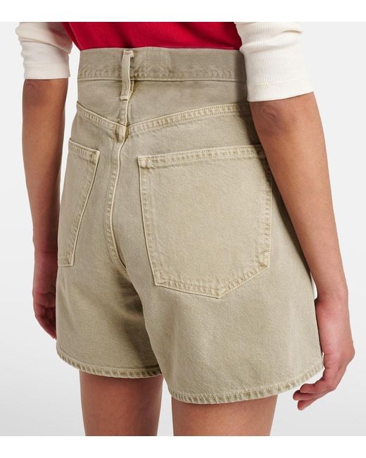 Shorts Denim De Tiro Medio Agolde de color Natural