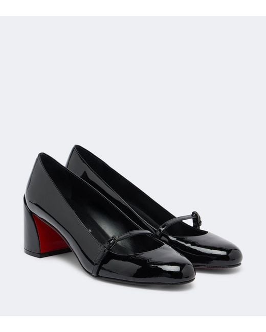 Christian Louboutin Black Jane Nina Patent Leather Mary Jane Pumps