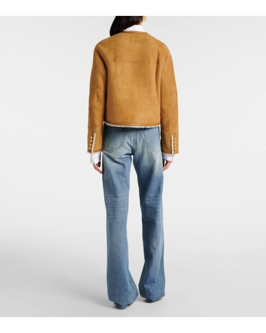 Nili Lotan Brown Zanie Shearling-Lined Suede Jacket