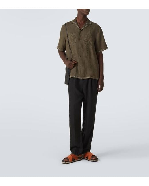 Camisa Bowling Flavio De Lino Bordado Frescobol Carioca de hombre de color Green