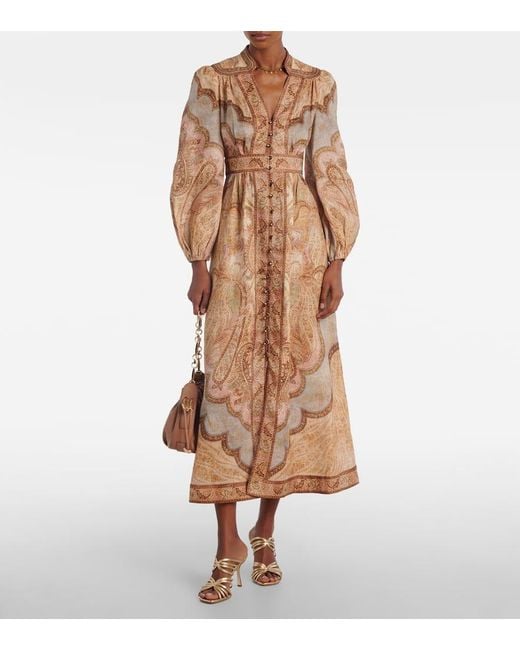 Vestido Camisero Wanderlust De Lino Zimmermann de color Natural