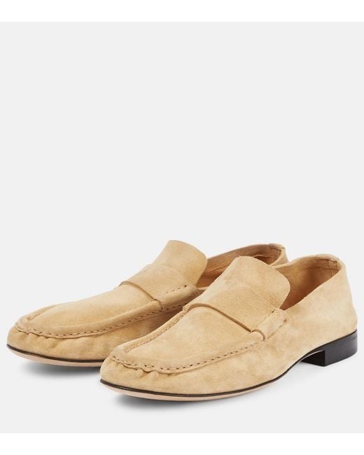 The Row Natural Soft Suede Loafers