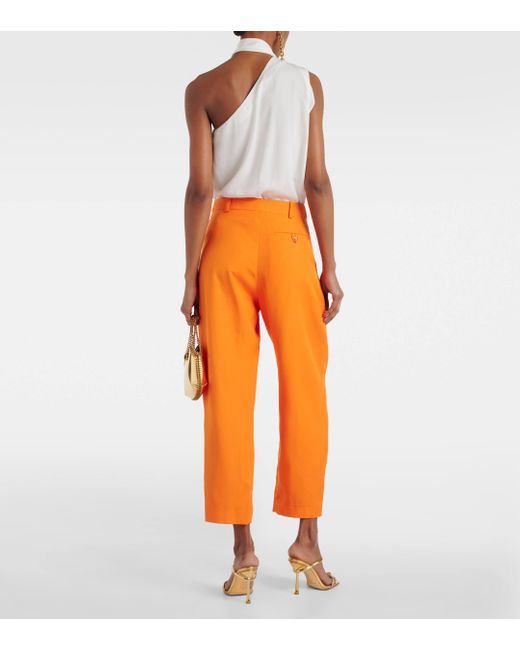 Pantalon Iconic raccourci a taille haute Stella McCartney en coloris Orange