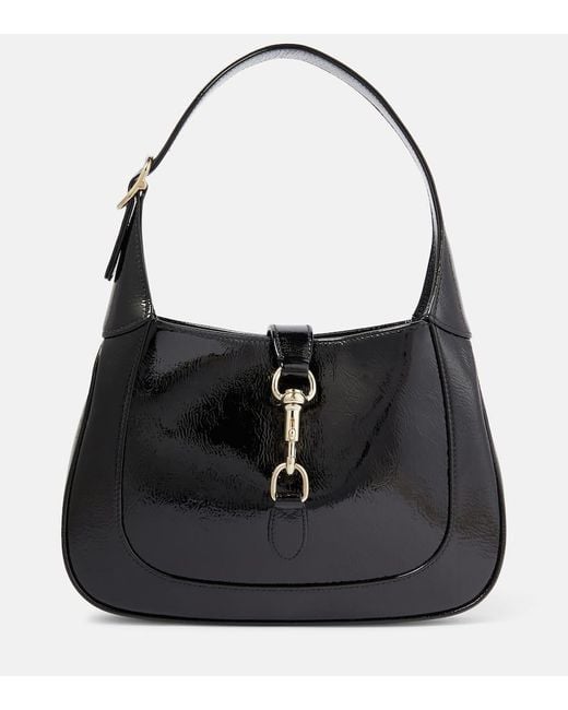 Gucci Black Jackie Small Patent Leather Shoulder Bag