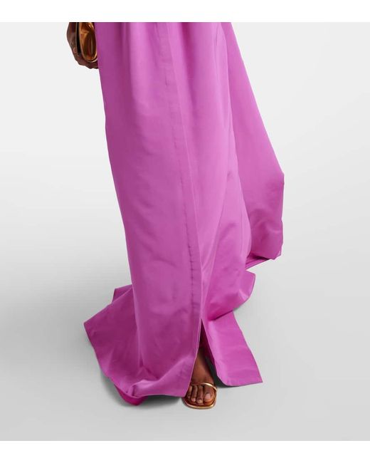 Vestido de fiesta de faya de mezcla de algodon Oscar de la Renta de color Purple
