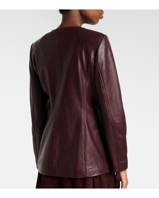 Nour Hammour Purple Maud Leather Blazer