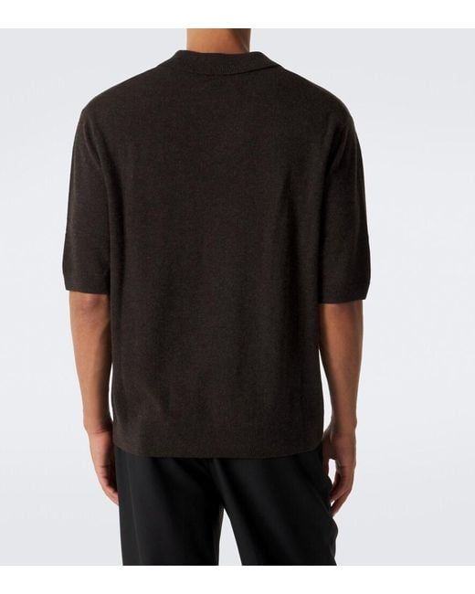 LeKasha Black Bale Cashmere Polo Sweater for men