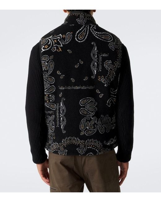 Moncler Black Reversible Paisley Vest for men
