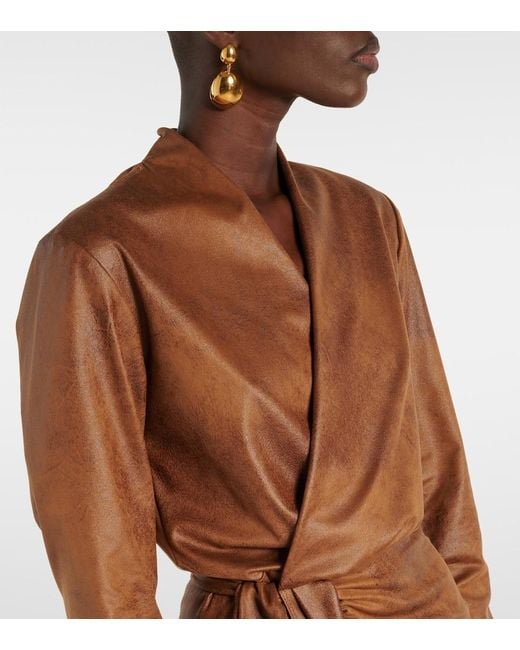 Isabel Marant Brown Aleora Draped Wrap Dress