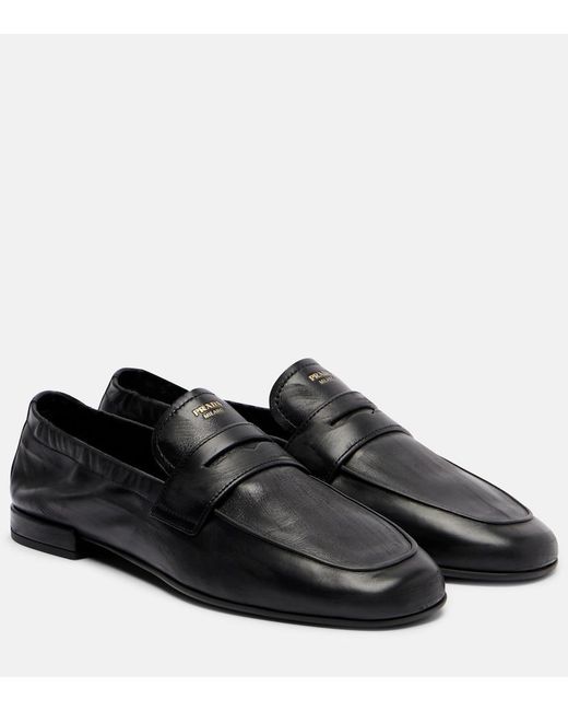 Prada Black Leather Loafers