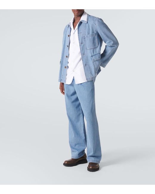 Dries Van Noten Blue Denim Overshirt for men