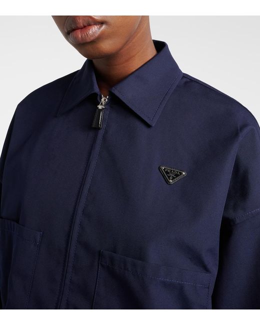 Prada Blue Poplin Blouson Jacket
