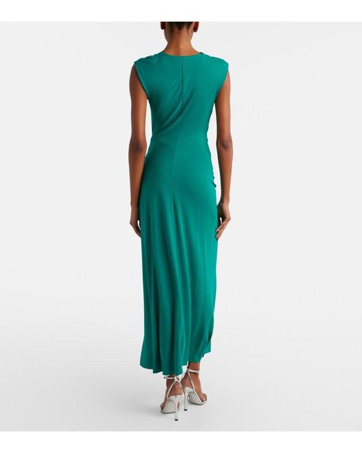 Jonathan Simkhai Green Acacia Draped Jersey Maxi Dress