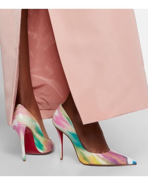 Christian Louboutin Pink Miss Z Printed Patent Leather Pumps