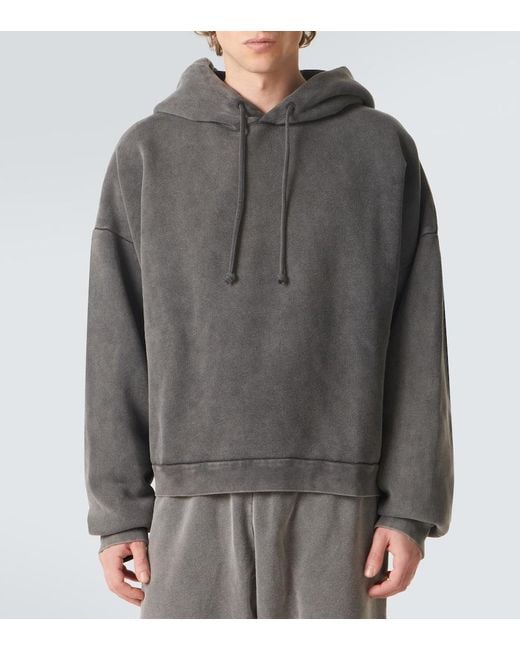 Acne Gray Faded Fester Brand-Appliqué Oversized-Fit Cotton-Jersey Hoody for men