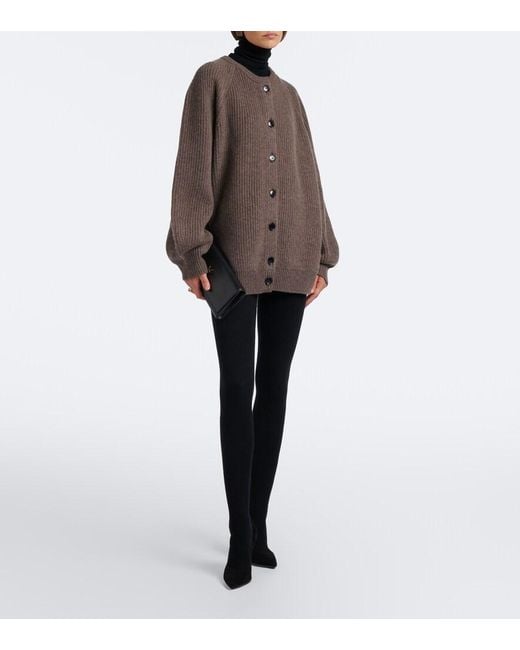 Nour Hammour Black Whit Cashmere And Wool Tights