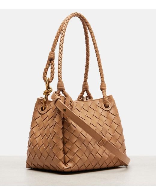 Bottega Veneta Natural Parachute Small Intrecciato Leather Tote Bag