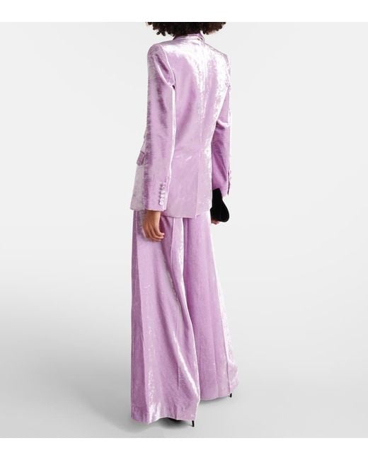 Blazer monopetto in velluto di Nina Ricci in Pink