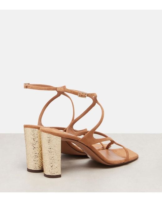 Jimmy Choo Metallic Azie 85 Embellished Suede Sandals