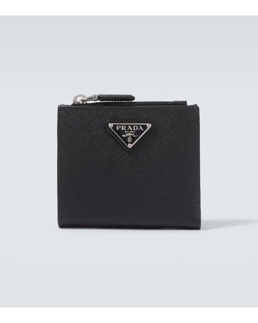 Prada Black Small Saffiano Leather Wallet for men