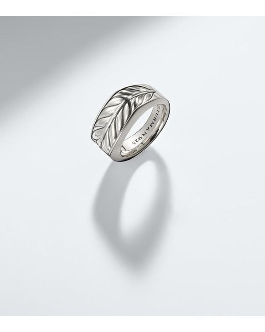 David Yurman White Chevron Sterling Ring for men