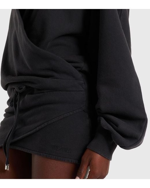 The Attico Black Cotton Jersey Sweatshirt Dress