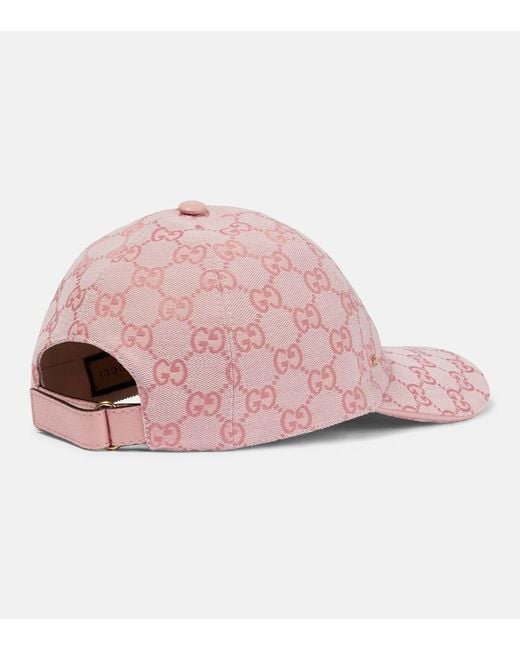 Gucci Pink Gg Canvas Baseball Hat