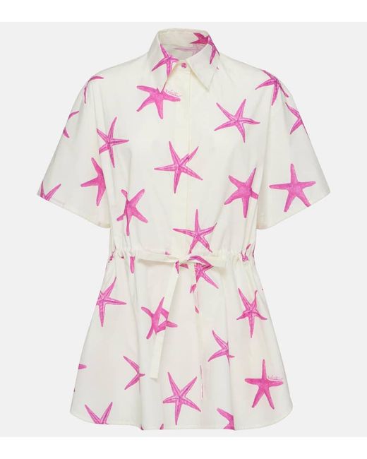 Valentino Pink Minikleid Starfish aus Baumwolle