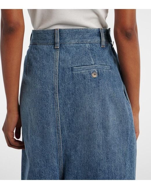 Loewe Blue Draped Wide-Leg Jeans