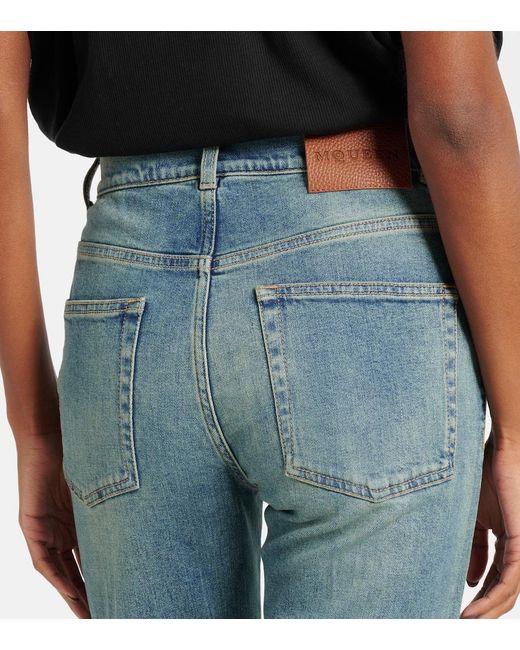 McQueen Blue Faded Flared Jeans