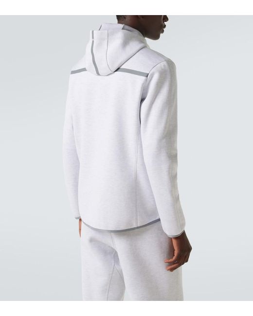 Brunello Cucinelli Gray Cotton-Blend French Terry Zip-Up Hoodie for men