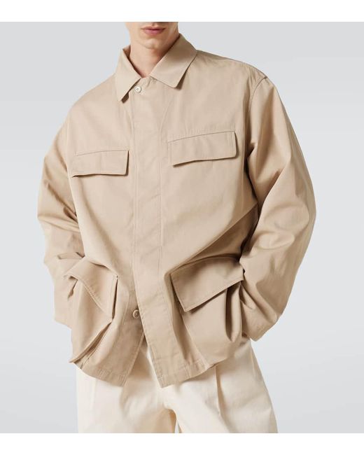 Lemaire Natural Cotton Twill Overshirt for men